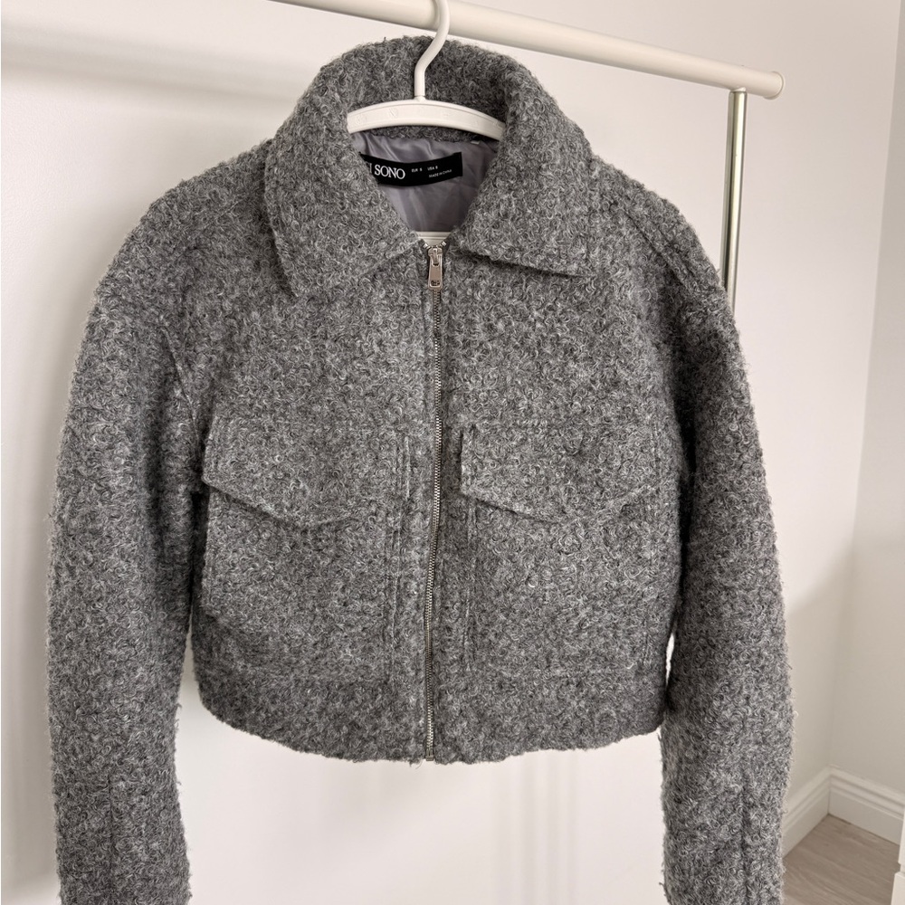 Ci Sono Gray Teddy Jacket